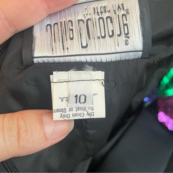 VTG Julie Duroche X After Five Harlequin sequin Strapless Cocktail Party Dress - Picture 7 of 9